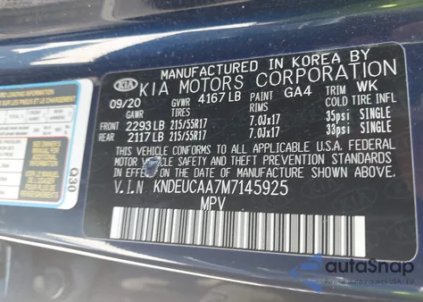 2021 Kia Seltos S from USA, damaged, VIN KNDEUCAA7M7145925